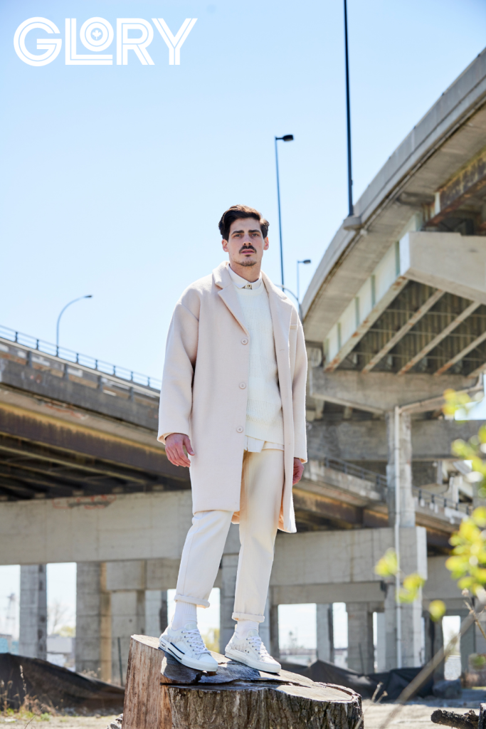 Paul Poirier in white by underpass